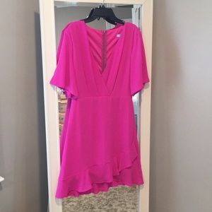 She + Sky Magenta Flutter Dress